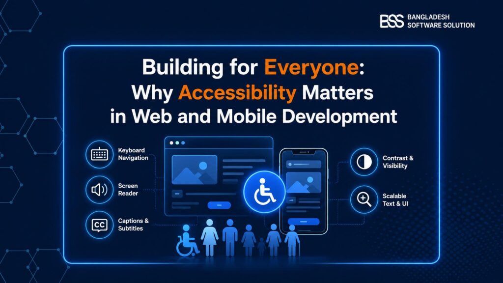 Web accessibility guide illustrating WCAG principles, keyboard navigation, and alt text