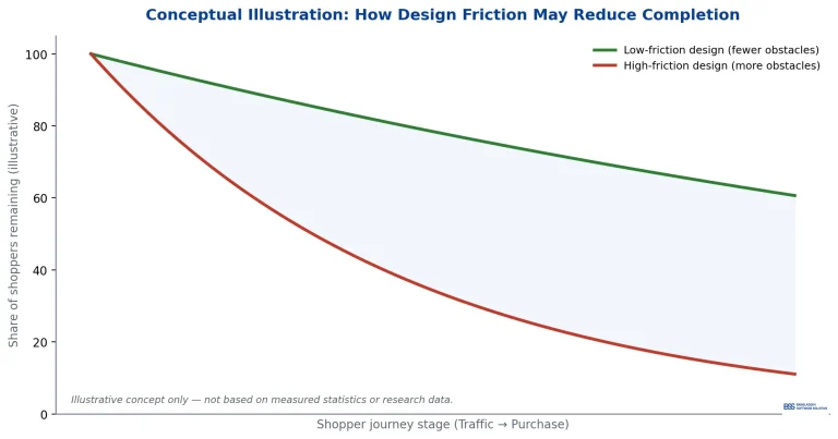 How obstacles affect retention of shoppers.